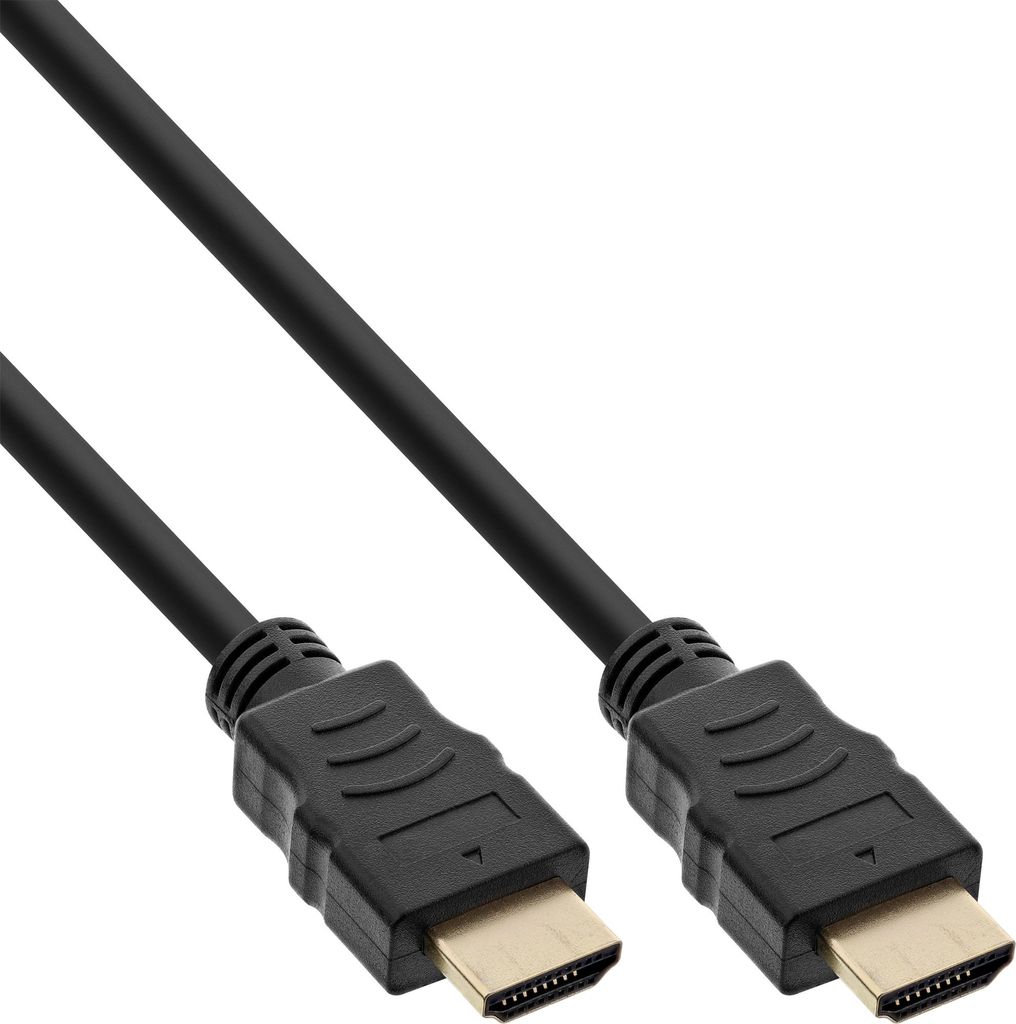 InLine High Speed HDMI Cable with Ethernet, M/M, black, golden contacts, 0.3m