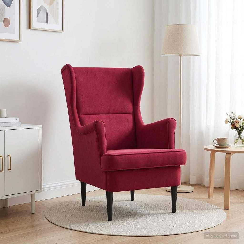 vidaXL Sessel Weinrot Samt Klassische Sessel