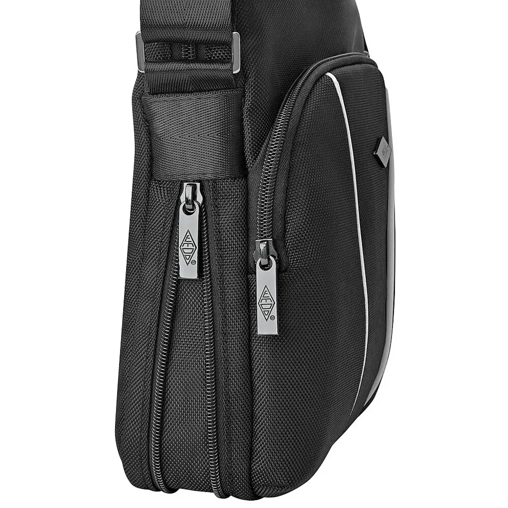 Sacoche Tablette Verticale en Polyester Noir - Messenger Bag Compact