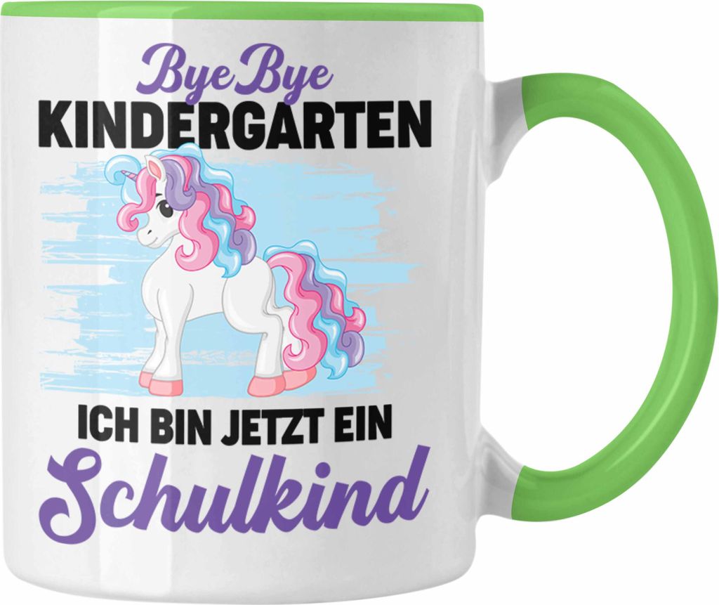 Trendation - Bye Bye Kindergarten Einschulung Mädchen Geschenk Tasse Schulstart 1. Schultag Schuleinführung Schulanfang Geschenkidee 2022 Schulki...