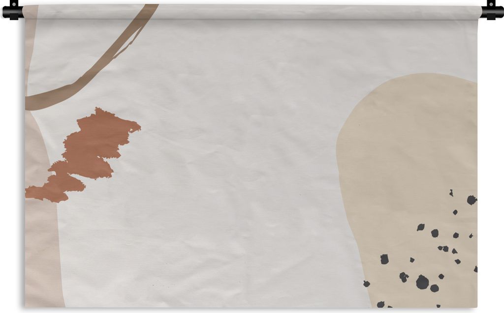 MuchoWow Wandteppich Wandbehang Sommer - Abstrakt - Weiß - Schwarz 150x100 cm Tapisserie Dekoration Wandtuch - Waschbar - Tapisserien - Wand-Decke