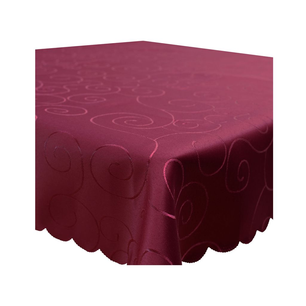 Tischdecke 130x220 cm Bordeaux Damast Ornamente eckig Circle Struktur bügelfrei pflegeleicht