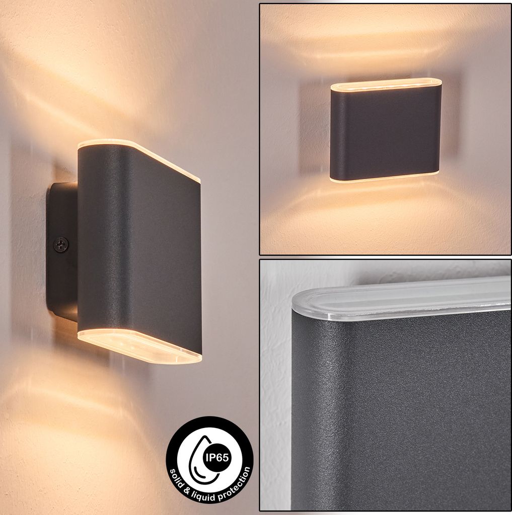 Bellano Außenwandlampe aus Metall/Kunststoff in Anthrazit/Weiß