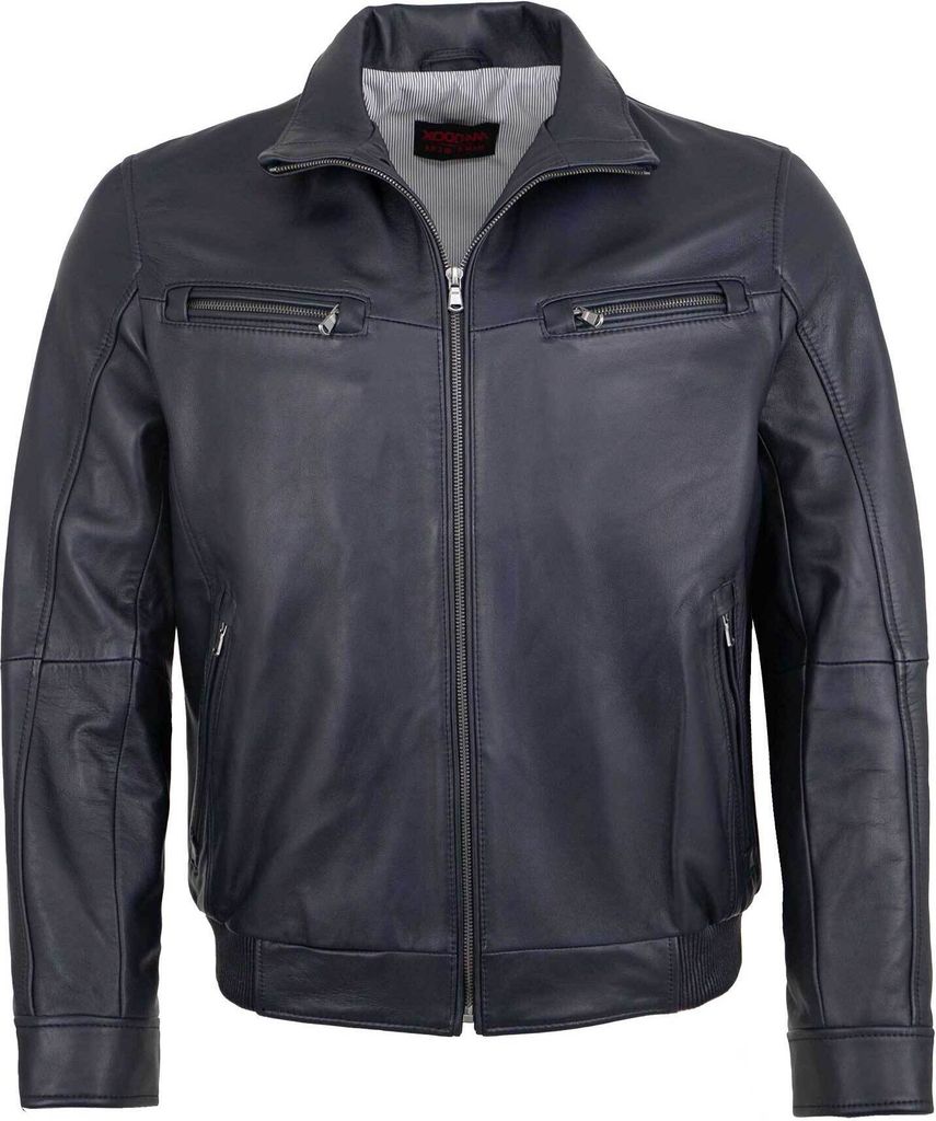 MADDOX - Herren Lederjacke Blouson Lammnappa navy : 56