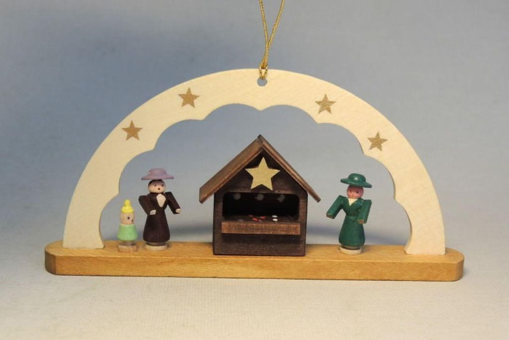 Christbaumschmuck Schwibbogen mit Weihnachtsmarkt Höhe= 4,5cm NEU