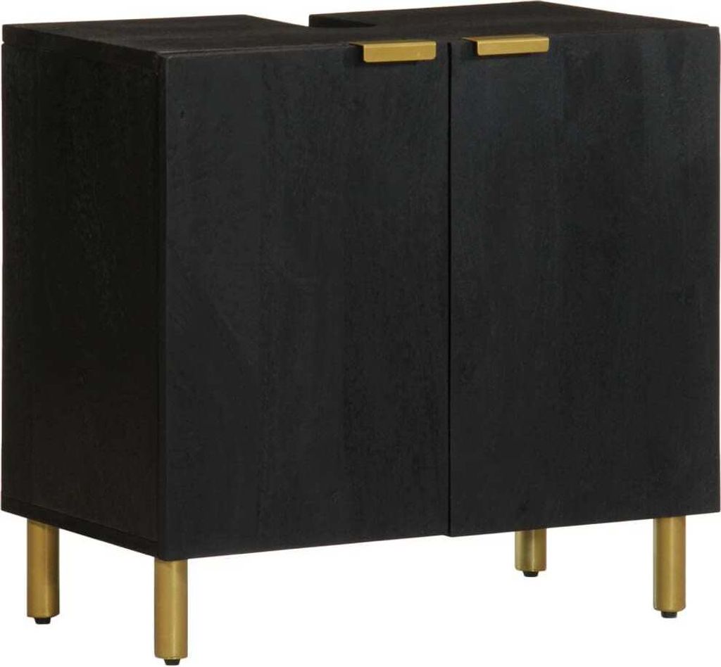 Waschbeckenunterschrank Schwarz 62x33x58 cm Holzwerkstoff