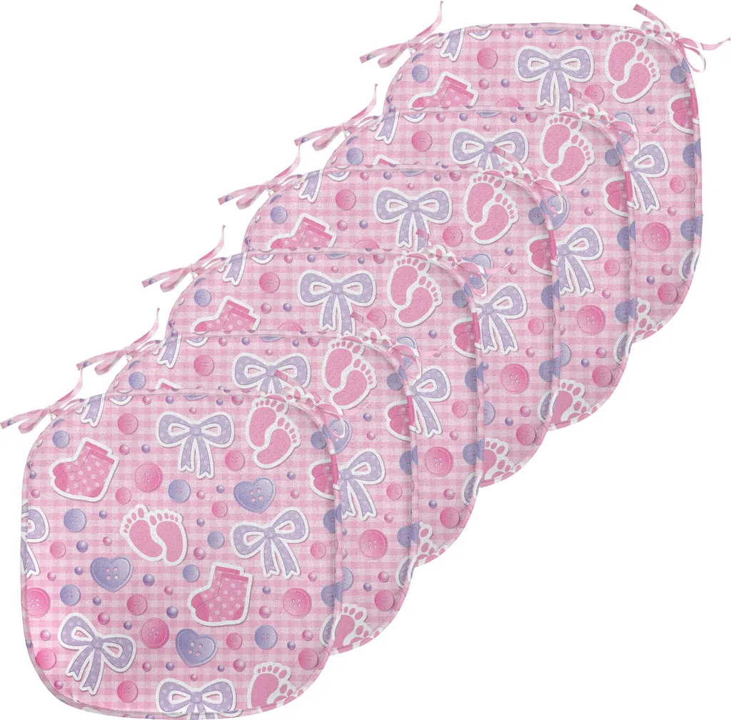 Coussin de siège imperméable avec sangles 40cm lot de 6 décoratif mauve