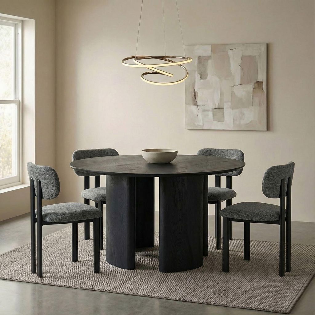 Set da pranzo ARVIKA/FRANCA tavolo rotondo 120 cm con 4 Immagine del prodotto 