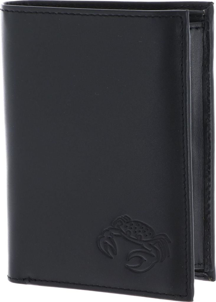 oxmox Leder Geldbörse Leather RFID Protect Kombibörse Crab 2.0 Embossed Black schwarz