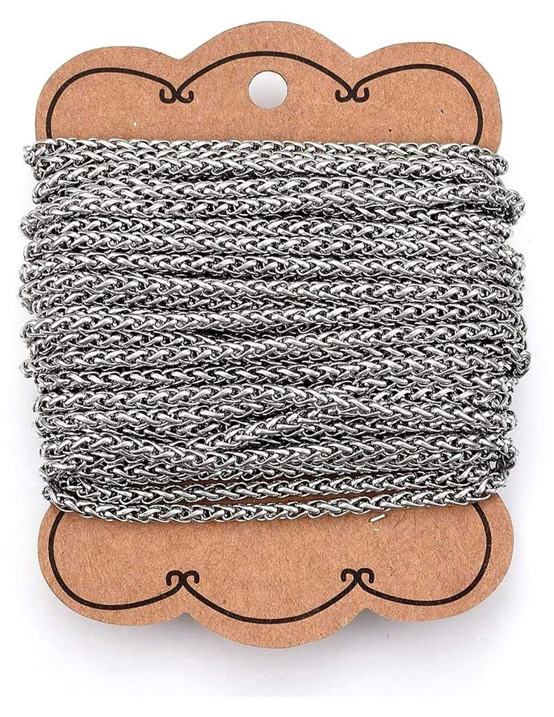 Ketten aus 304 Edelstahl Fuchsschwanz ungeschweißt Silber für Halskette und Armband DIY Schmuckherstellung