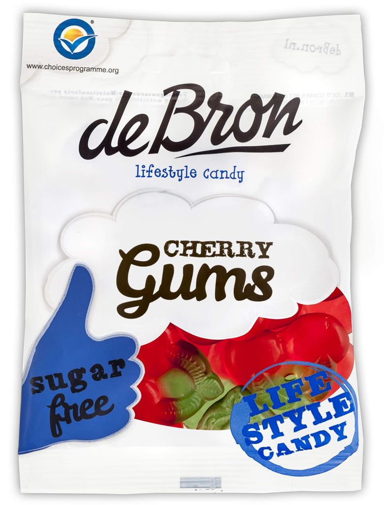 de Bron Cherry Gums sugarfree 90g Produktbild 