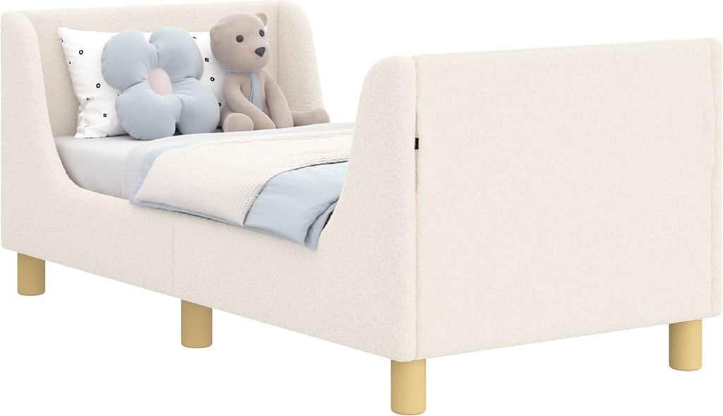 vidaXL Kinderbettgestell mit Kopfteil Creme 70 x 140 cm Produktbild 