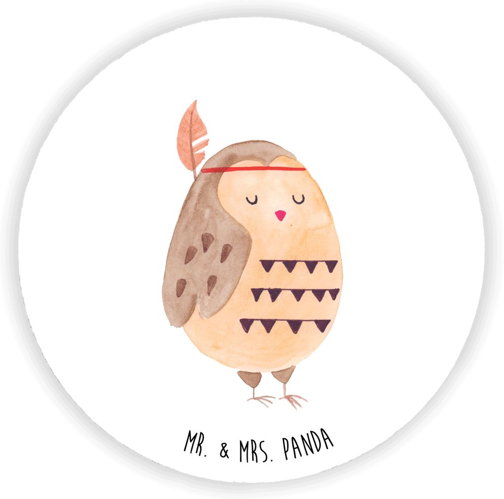 Mr. & Mrs. Panda Kühlschrankmagnet Eule Federschmuck - Weiß - Geschenk, whiteboardmagnet, Entspannt, pinnwand magnet, Owl, Dekoration, für kühl...