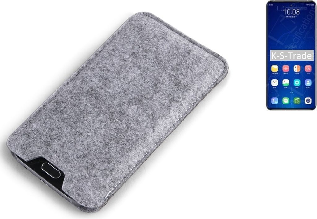 K-S-Trade Filz Handyhülle kompatibel mit ZTE Axon 31 5G Schutzhülle Filztasche Filz Tasche Case Sleeve Handy Hülle Filzhülle grau