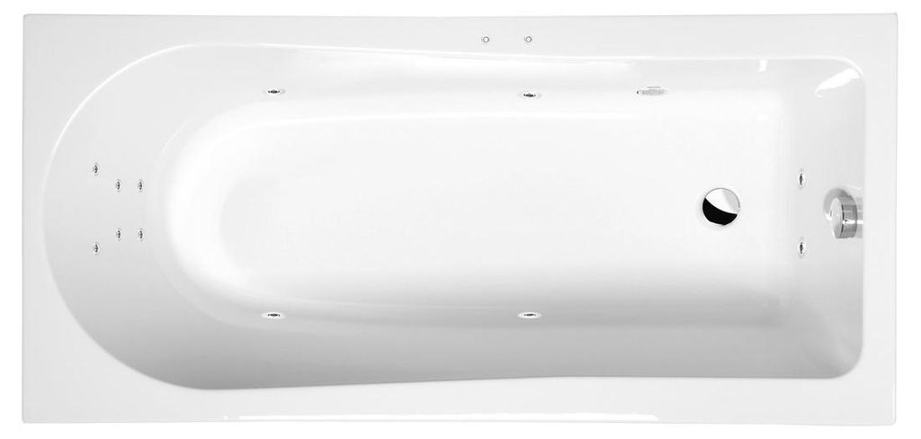 Polysan LISA Whirlpool-Badewanne, 150x70x47cm, Attraction Hydro, Chrom