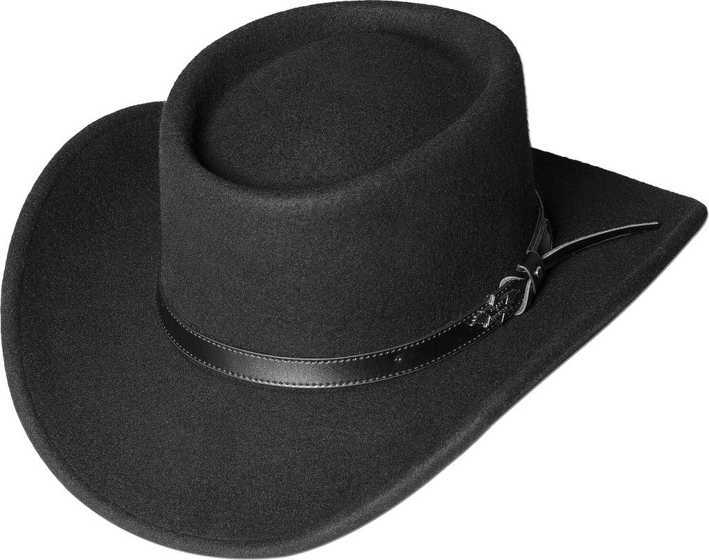 Westernhut Cowboy Biker Wollhut »BAD BEAT« Schwarz