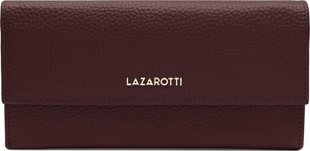 Lazarotti Leder Geldbörse Bologna Leather Wallet With 12 Card Slots Burgundy dunkelbraun