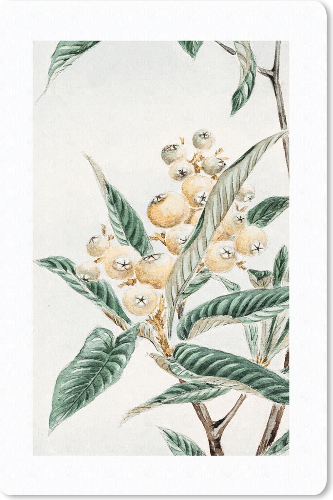 MuchoWow Mauspad Mousepad Blätter - Beere - Vintage - Japanisch 18x27 cm - Mousepads - Maus Mat - Pad - Mausunterlage