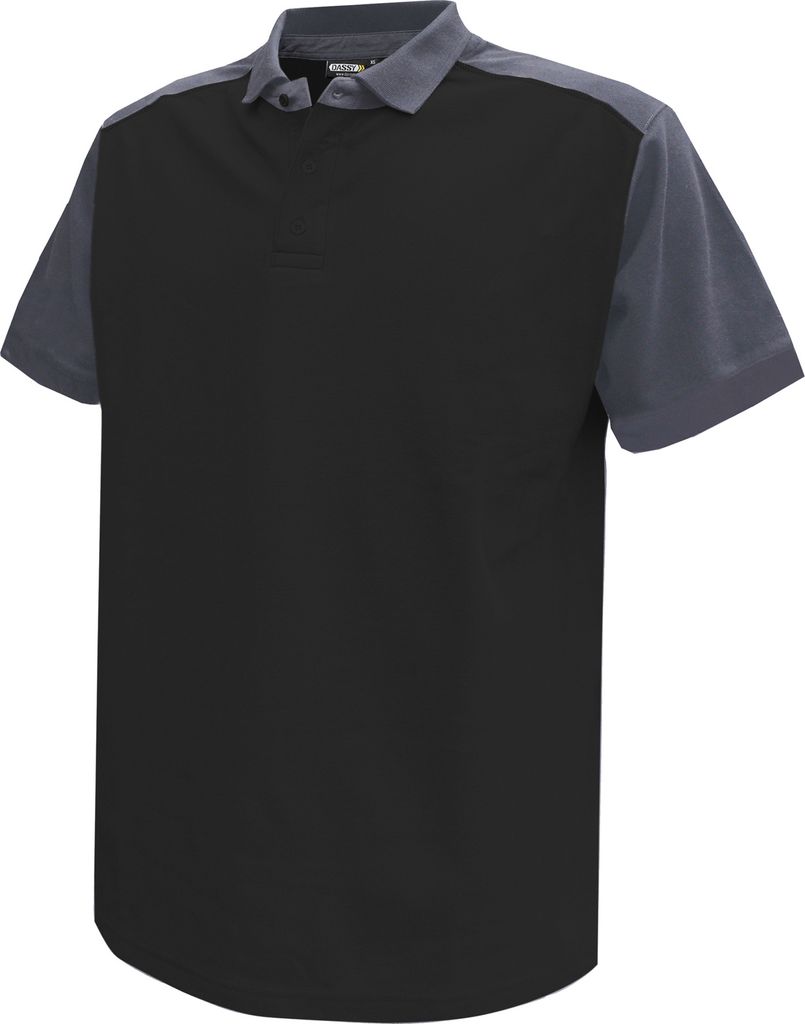 DASSY Cesar Zweifarbiges Poloshirt SCHWARZ/ZEMENTGRAU Gr.XS Länge: STANDARD