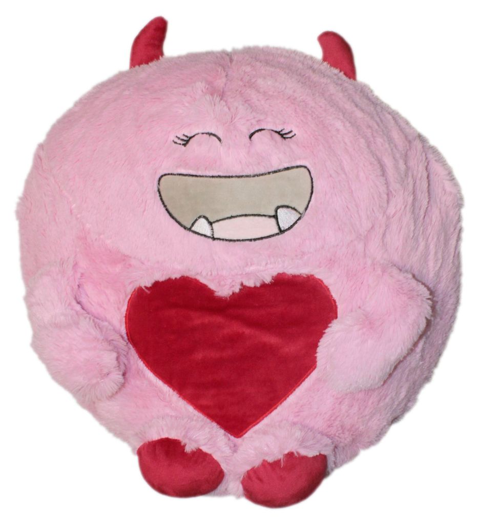 Monster Kuschelkissen Plüsch Kinder Kissen in Rosa Produktbild 
