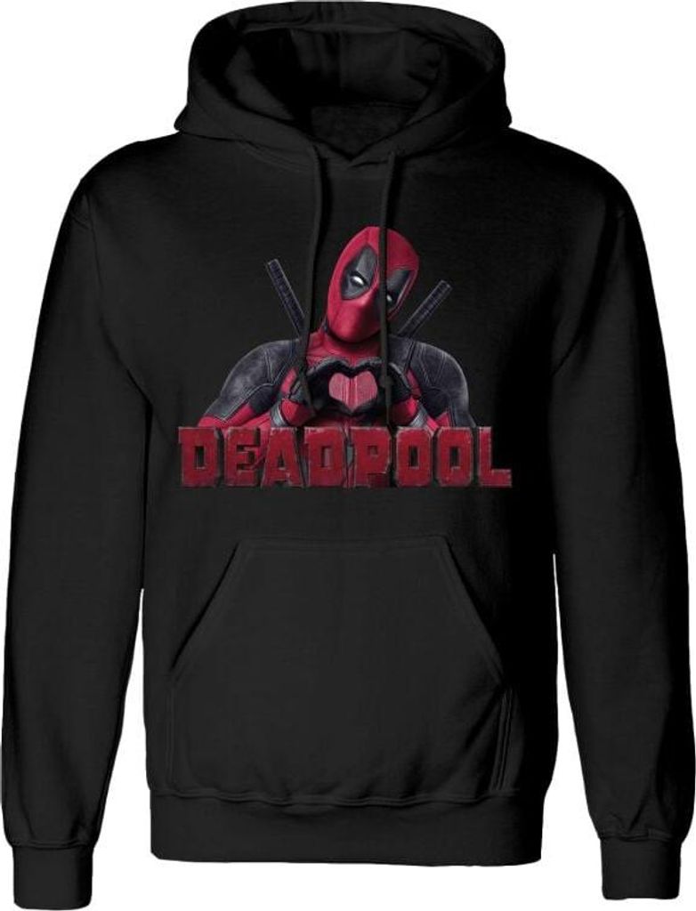 Deadpool Kapuzenpullover Herren Heart U schwarz L
