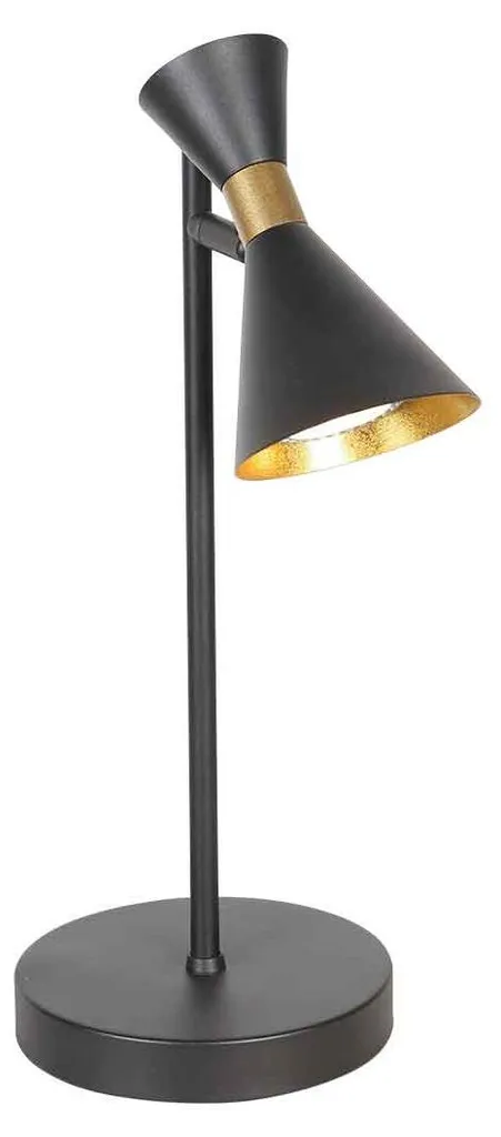 Anne Lighting Preto Lampe de Table Métal Noir Ø 15cm GU10 Réf 4111ZW