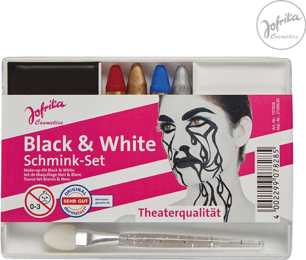 Jofrika Karneval Schmink-Set "Black & White" 707828 | Produktbild 