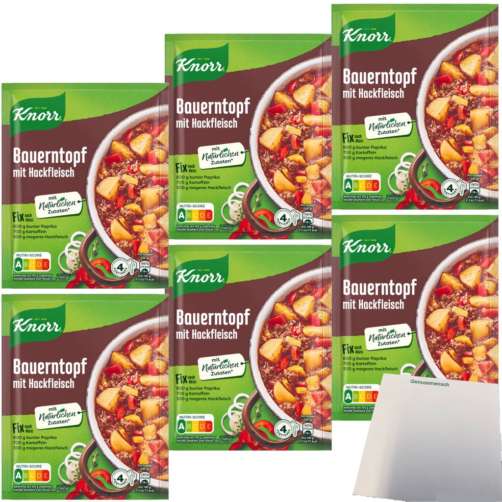 Knorr Fix Bauern-Topf mit Hackfleisch Würzmischung 6er Pack Produktbild 