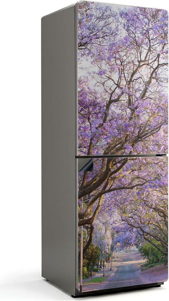 Allee der blühenden Bäume – Magnetische Kühlschrank Abdeckung – Dekorfolie magnetisch Küche – Kühlschrank Magnet Deko – selbstklebende...