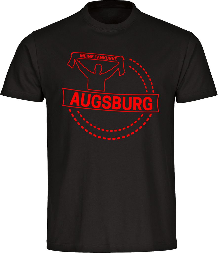 multifanshop Herren T-Shirt - Augsburg - Meine Fankurve, schwarz, Größe 4XL