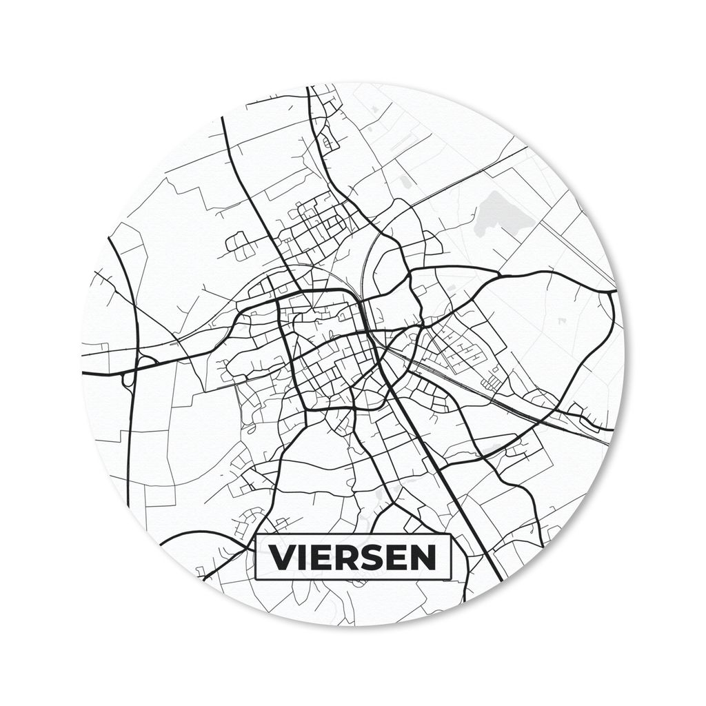 MuchoWow Mauspad Mousepad Viersen - Karte - Stadtplan 40x40 cm - Mousepads - Maus Mat - Pad - Mausunterlage - Schreibtisch Accessoires