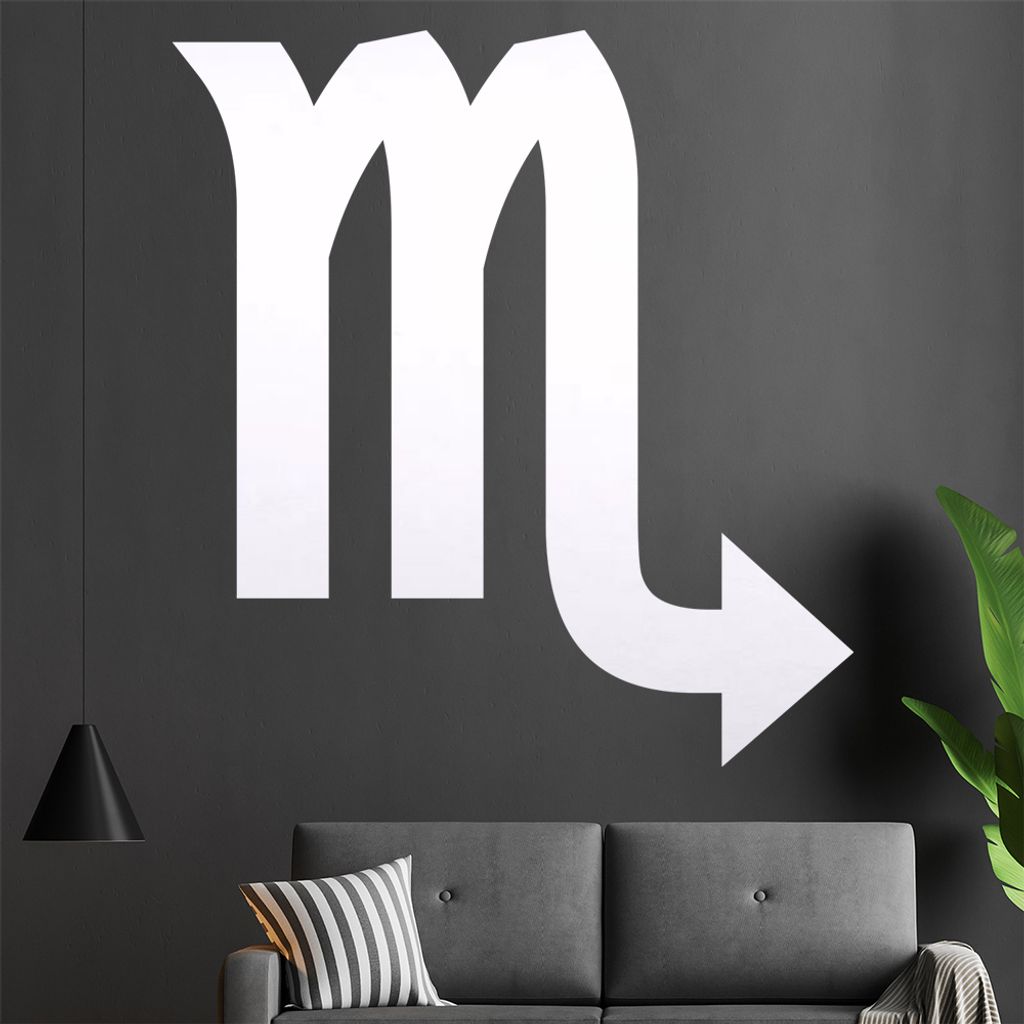 Sternzeichen: Skorpion Wandtattoo in 6 Größen - Wandaufkleber Wall Sticker - Dekoration, Küche, Wohnzimmer, Schlafzimmer, Badezimmer