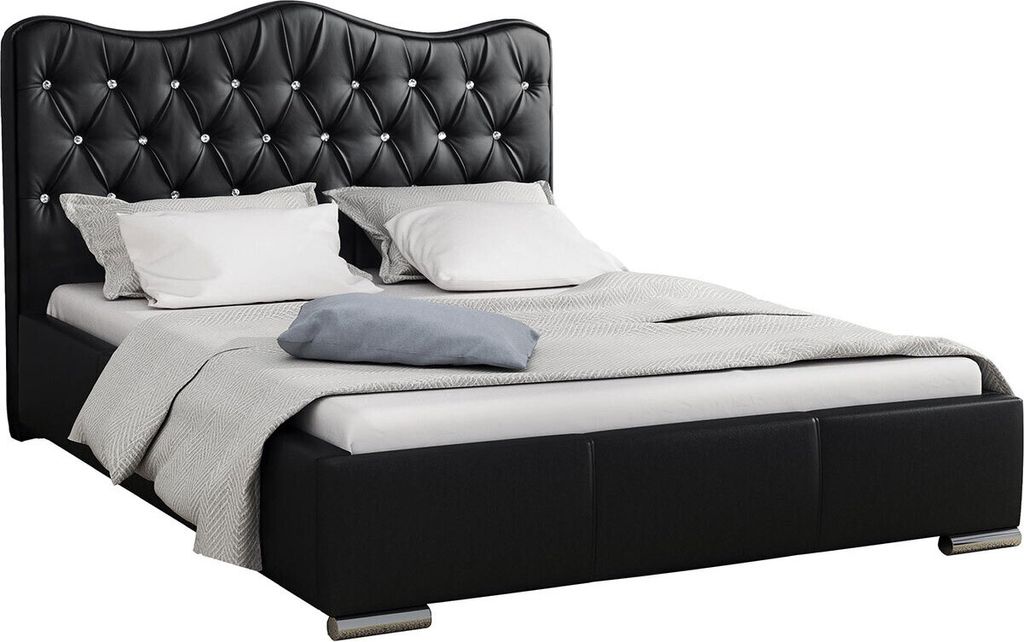 MIRJAN24 Polsterbett Santorini, Lattenrost ist integriert, Bettkasten für die Bettwäsche mit Gasdruckfeder (Farbe: Soft 011, Größe: 160 x 200 cm)