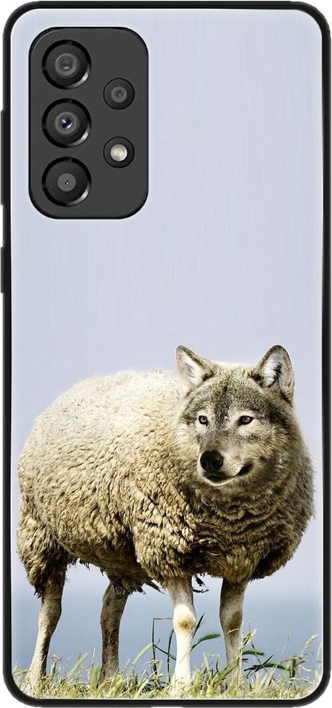 König Design Hülle kompatibel mit Samsung Galaxy A33 5G Kunststoff Soft Handyhülle - Handy Case Wolf im Schafspelz