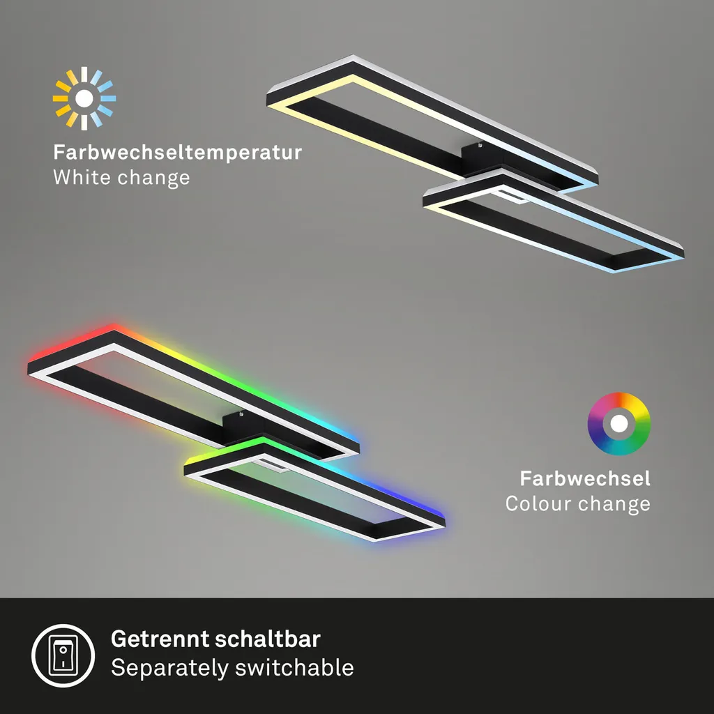 Briloner FRAME BACK Plafonnier LED RGB avec Télécommande 120x28cm - 15
