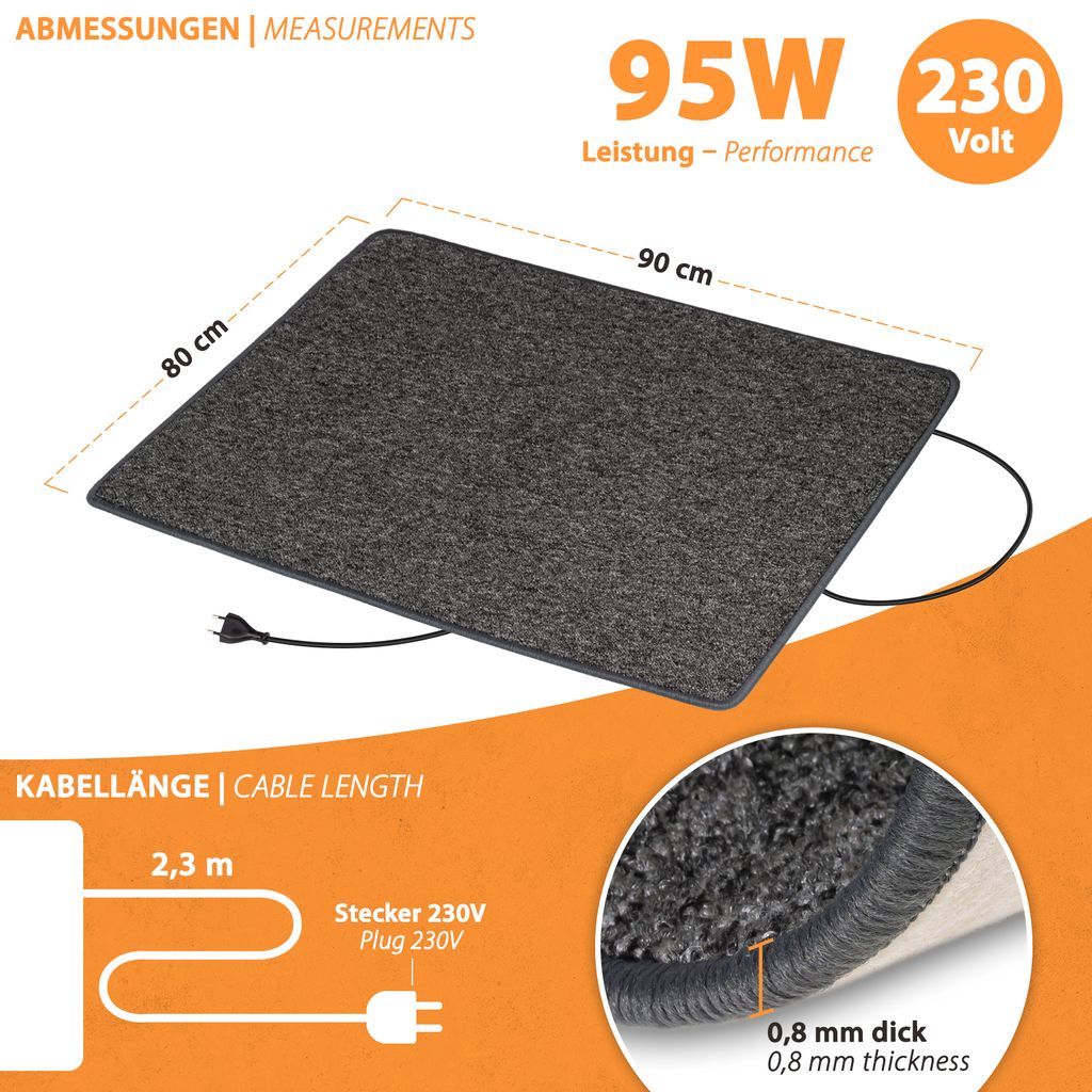 Pro Car Heizteppich mit Antirutschbelag