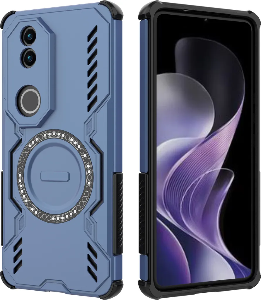 Custodia Vivo V50 Blu - Magnetica, Dissipazione Calore, PC+TPU