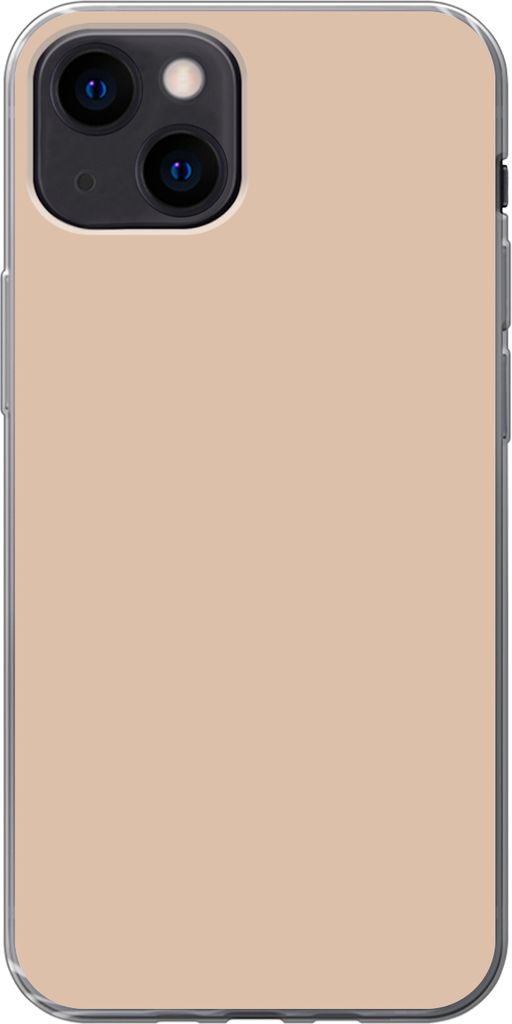 MuchoWow Handyhülle Schutzhülle Hülle für Telefoonhoesje iPhone 13 mini Beige - Farben - Unifarben Silikon Softcase Handy Hülle - Softcase
