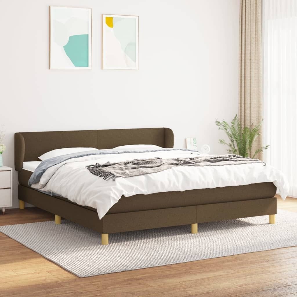 Möbel Boxspringbett mit Matratze Dunkelbraun 180x200 cm Stoff - Klassische Betten 3126664