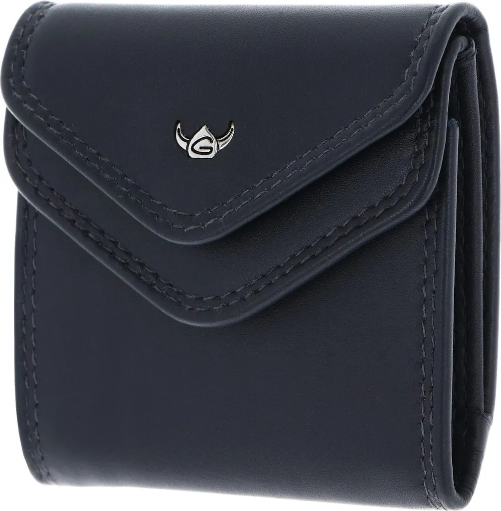 Porte-monnaie Polo 1005 Golden Head en Cuir Véritable Bleu Marine Chic