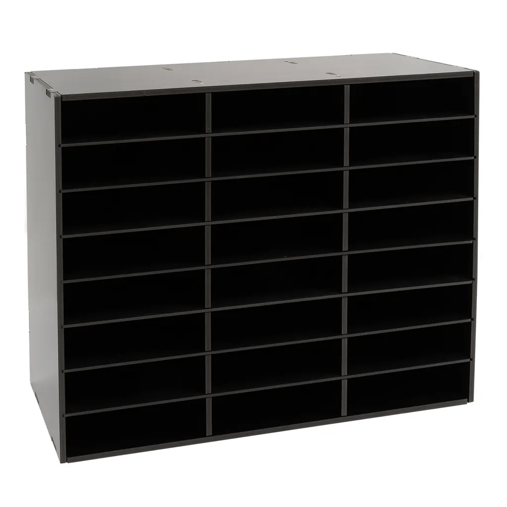 Rangement de bureau pour archiver et trier 24 dossiers noirs