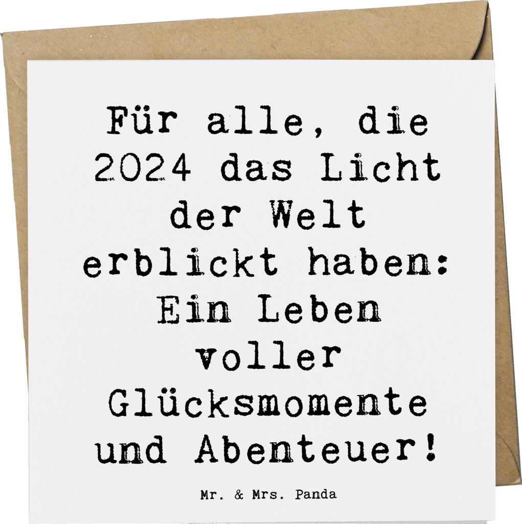 Mr. & Mrs. Panda Grußkarte Spruch 2024 Geburtstag Glücksmomente - Weiß - Geschenk, Geburt, anlasskarte, Geburtstagsgeschenk, Klappkarte, Liebevo...