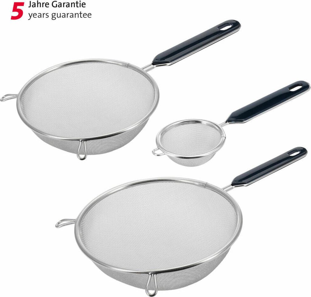 Set 3tlg., Teesieb ø 7 cm + Haushaltssiebe ø 16 cm + 20 cm »Traditionell«,1 x 12