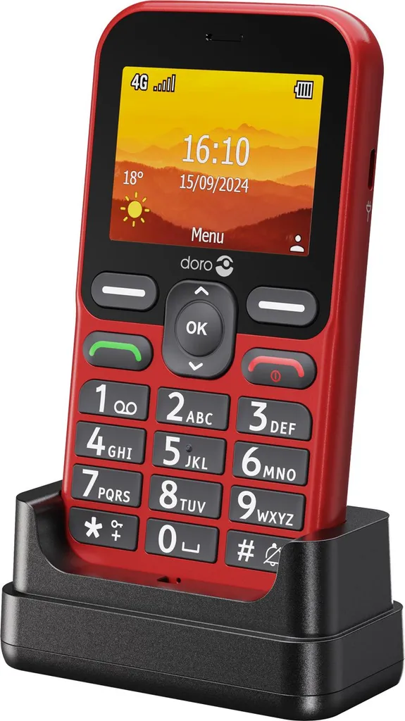 Doro Leva L11 Mobile Léger 118g Rouge avec Touche d'Assistance et Écran 2.4