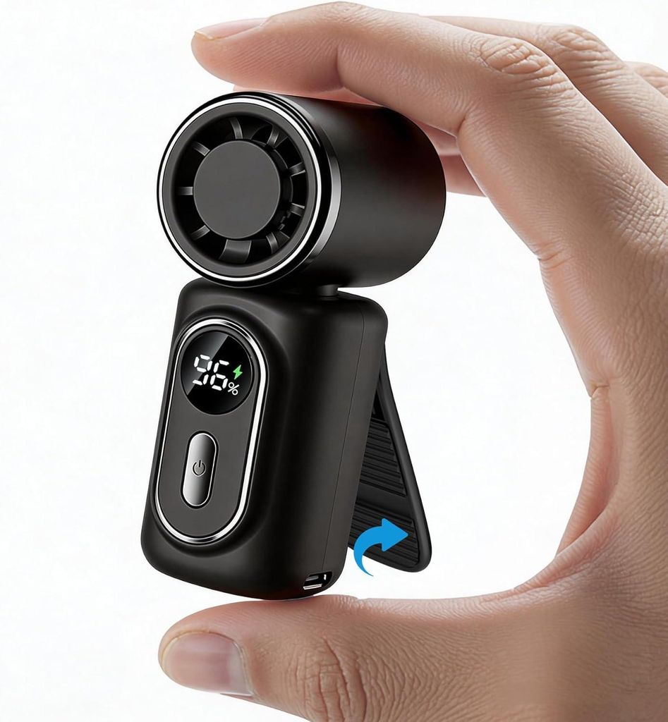 Mini Clip Ventilator mit 6 Stufen, LED Display USB-C, Produktbild 