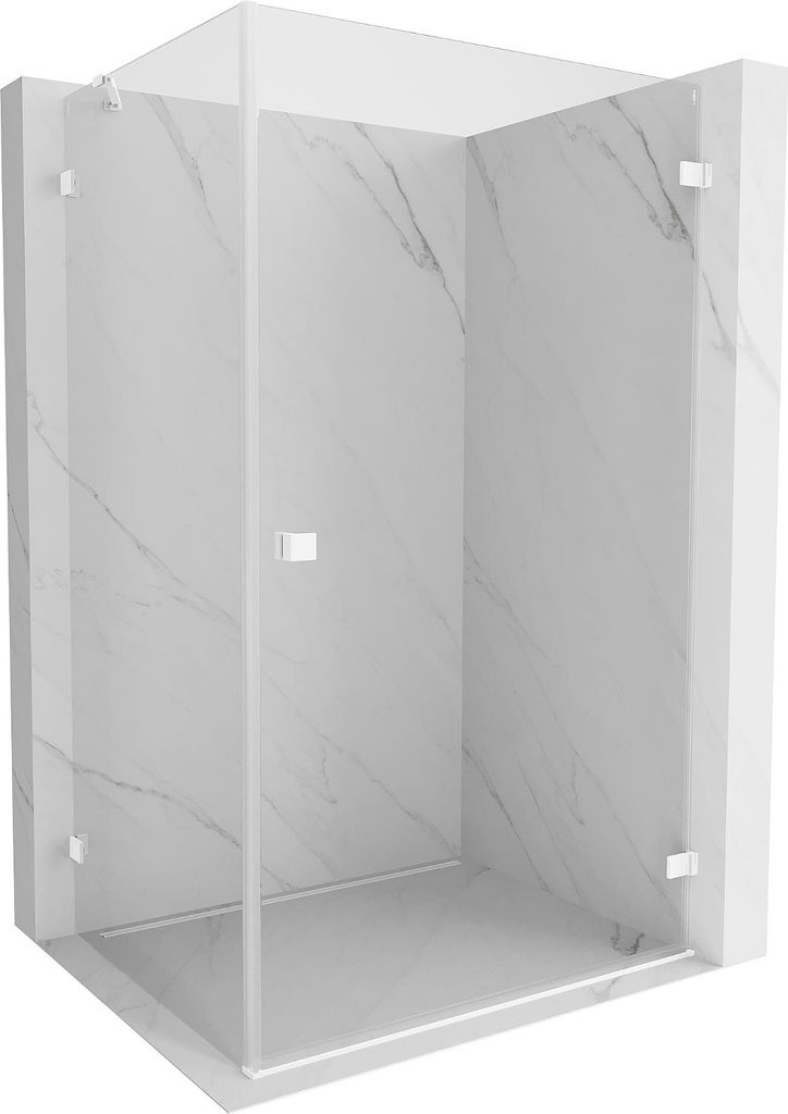 Mexen Lunar-B Duschkabine, rechts öffnend 95 x 70 cm, transparent, weiß - 832-095-070-20-00-P