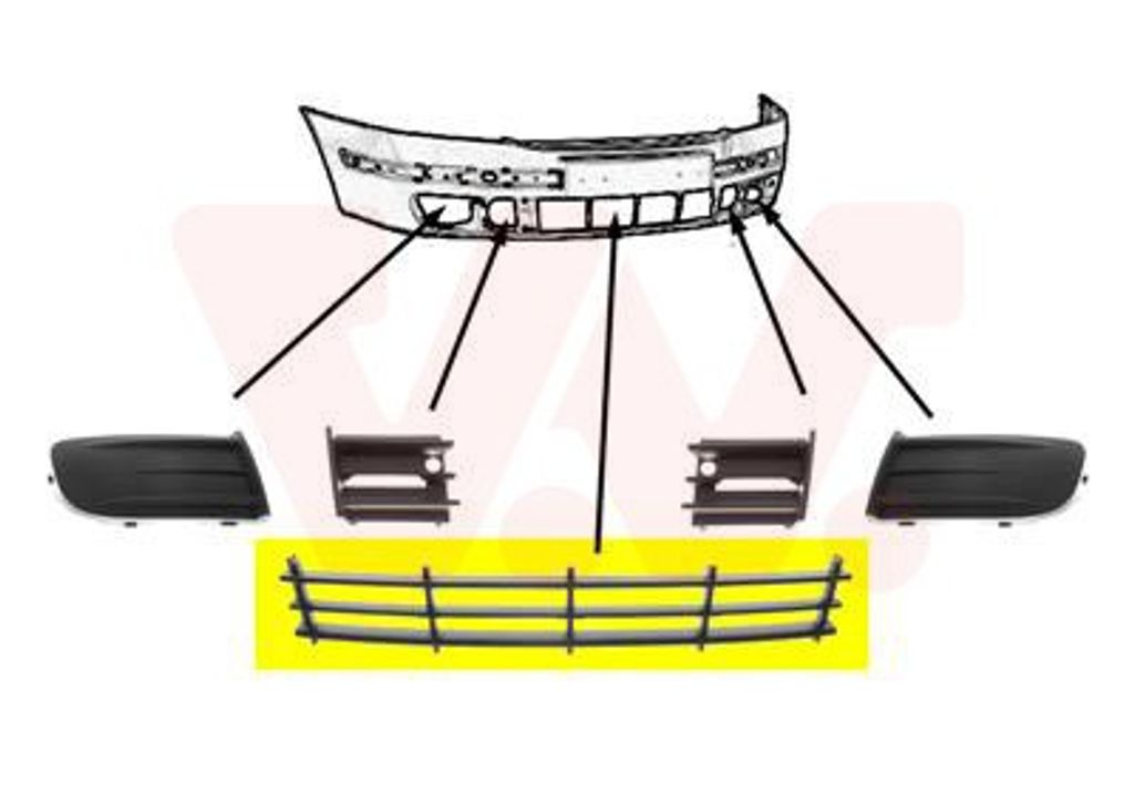 VAN WEZEL Lüftungsgitter Grill Stoßfänger für SKODA Octavia II Combi (1Z5)