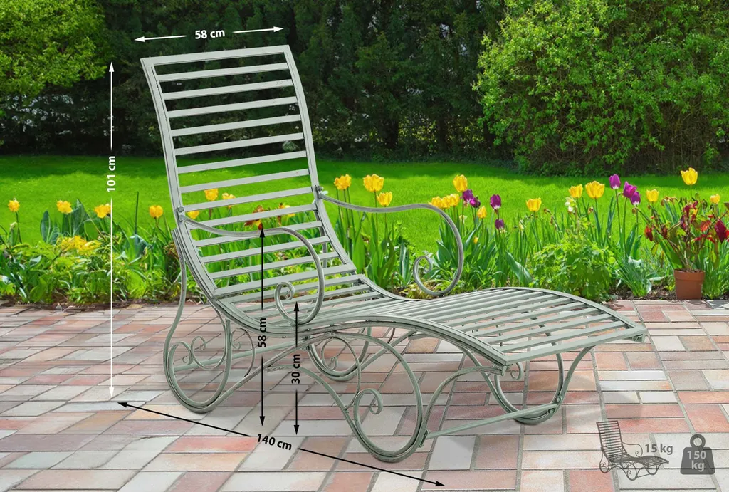 Chaise longue de jardin Amiens en aluminium gris anthracite design