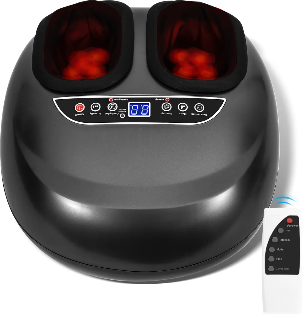 Jayseuw massaggiatore elettrico per i piedi Massaggiatore portatile per i piedi con funzione di calore per i viaggi