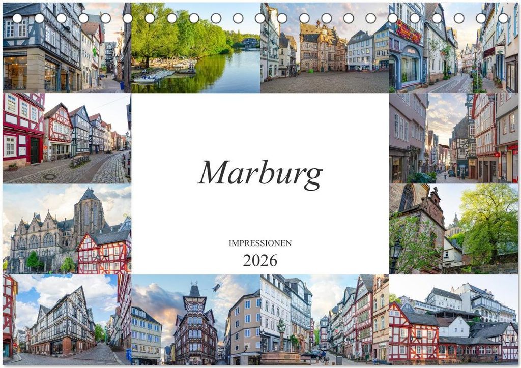 Marburg Impressionen (Tischkalender 2026 DIN A5 quer), CALVENDO Monatskalender